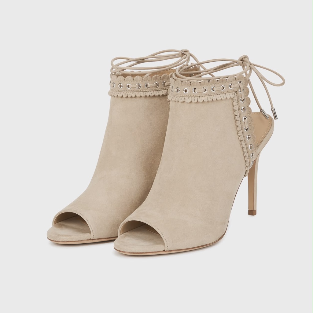 Nib. Size 8. Sam Edelman âArtieâ Open-Back Ankle Booties In Bistro Suede